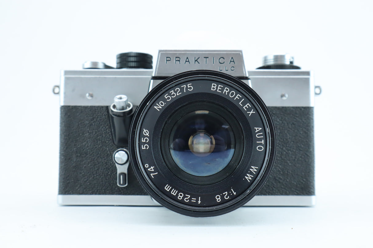 Praktica LLC camera with 1:2.8 f=28mm lens