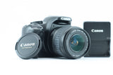 Canon EOS 450D with Canon zoom lens EF-S 18-55mm 1:3.5-5.6