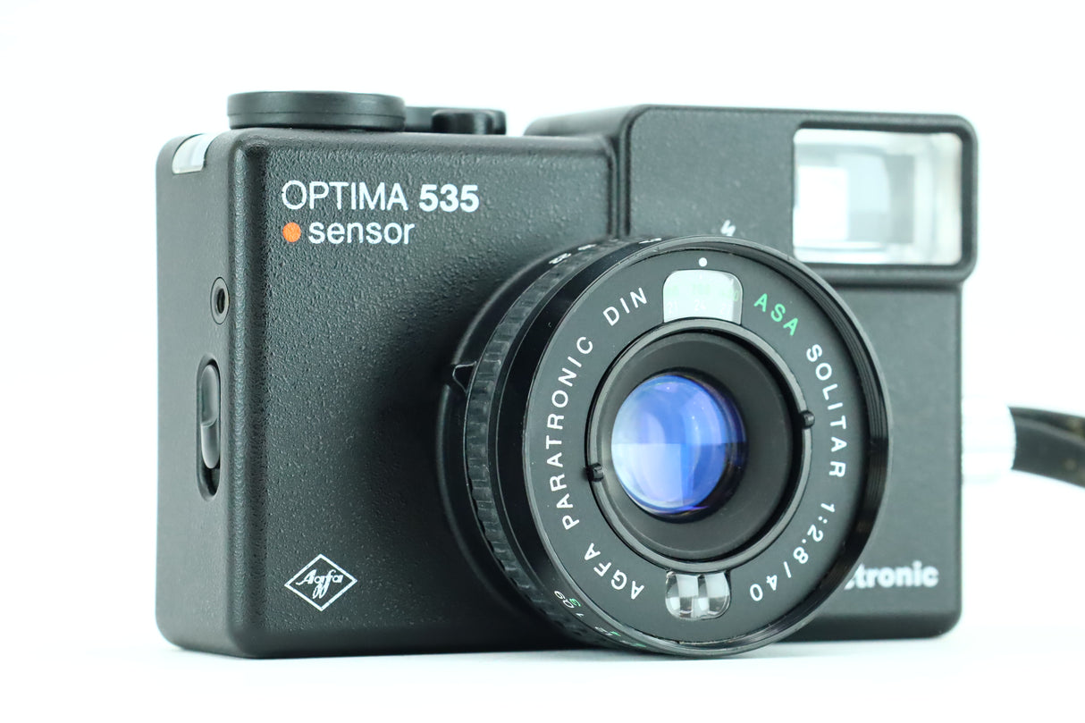 Agfa Optima 535 electrónica con lente ASA Solitar 1:2.8/40